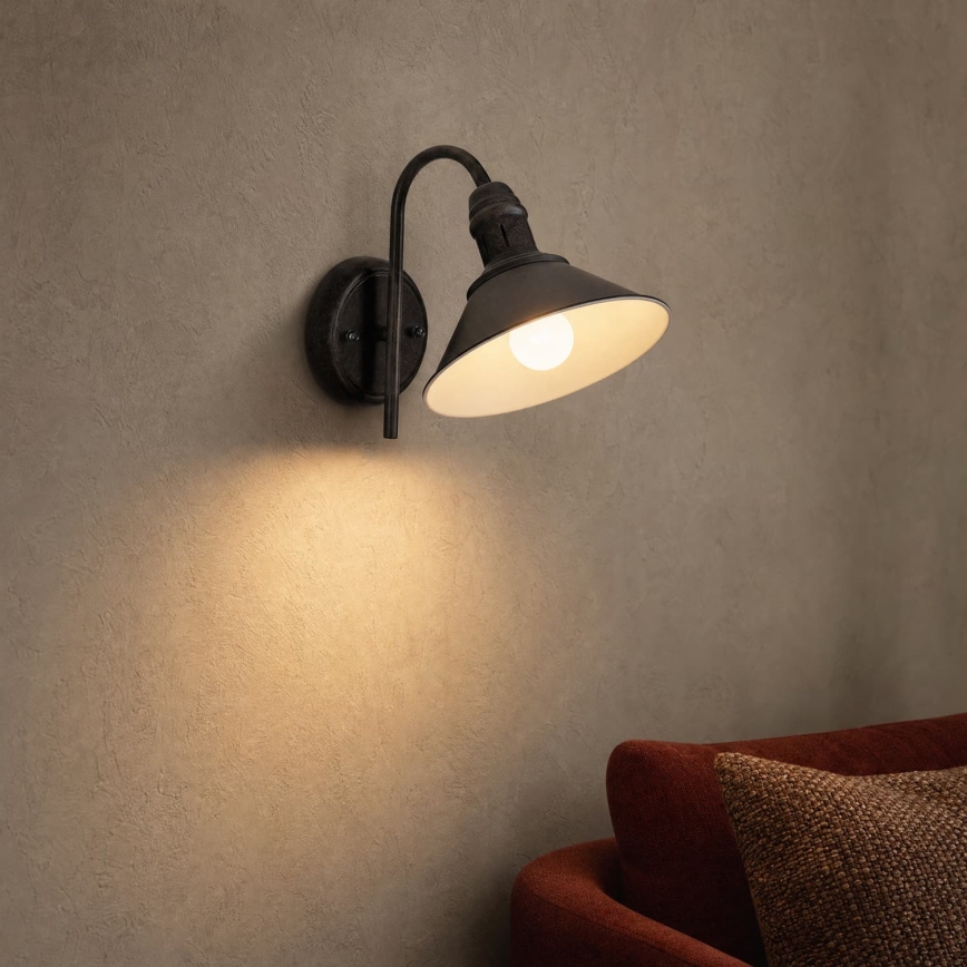 BRILAGI - Vägglampa FORGE 1xE27/60W/230V svart