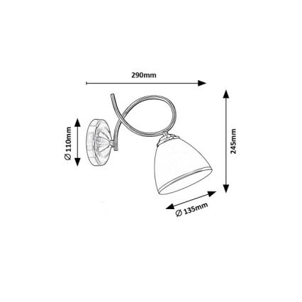 Brilagi - Vägglampa FRED 1xE27/60W/230V brons