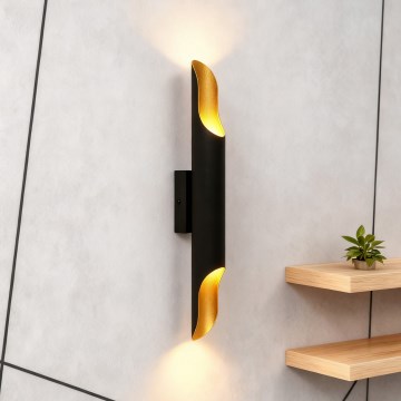 Brilagi - Vägglampa KALMAR 2xE27/40W/230V svart/brons