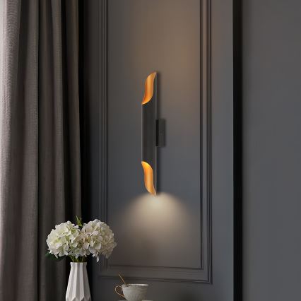 Brilagi - Vägglampa KALMAR 2xE27/40W/230V svart/brons