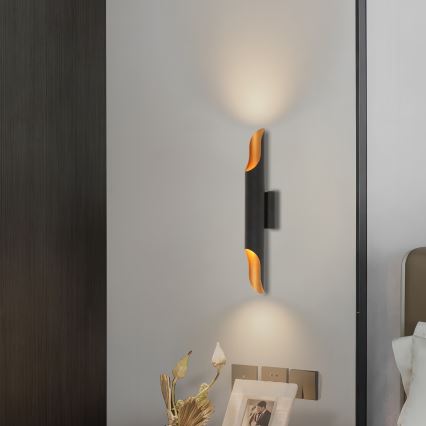 Brilagi - Vägglampa KALMAR 2xE27/40W/230V svart/brons