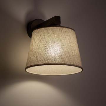 Brilagi - Vägglampa LATTE 1xE27/15W/230V furu/beige