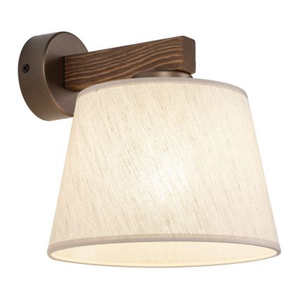 Brilagi - Vägglampa LATTE 1xE27/15W/230V furu/beige