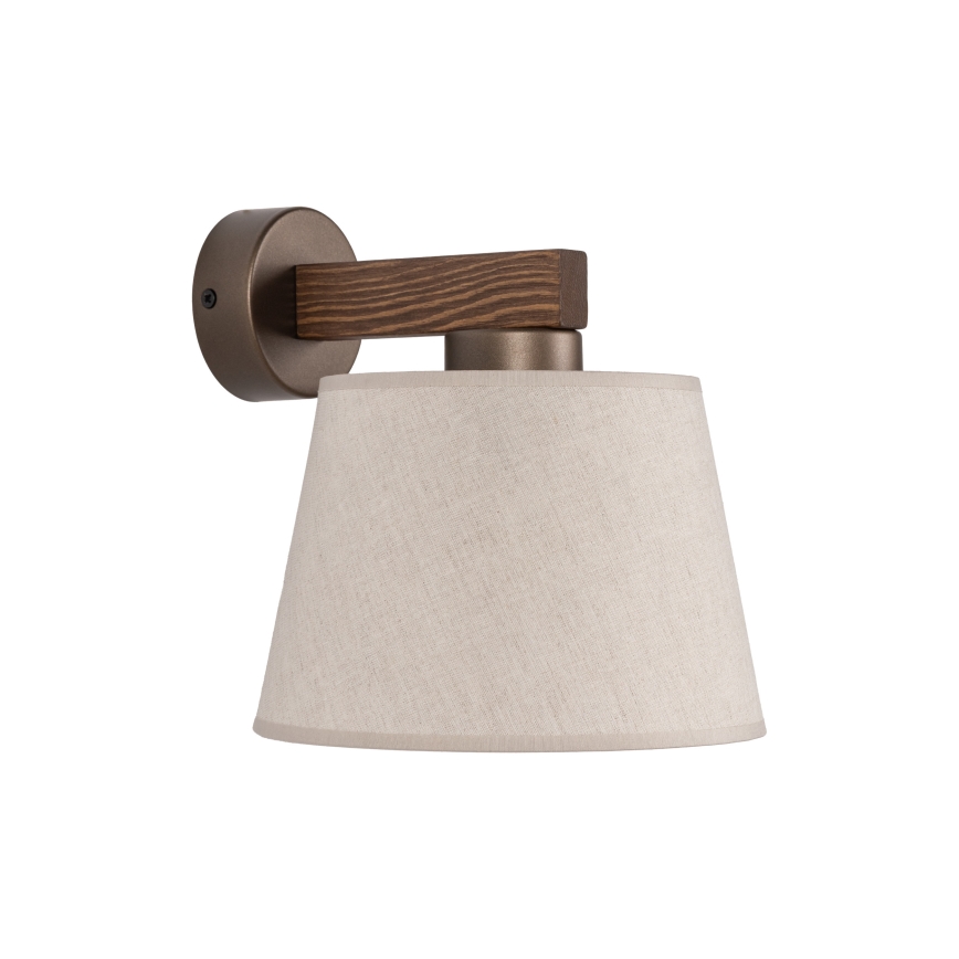 Brilagi - Vägglampa LATTE 1xE27/15W/230V furu/beige