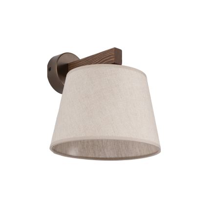 Brilagi - Vägglampa LATTE 1xE27/15W/230V furu/beige