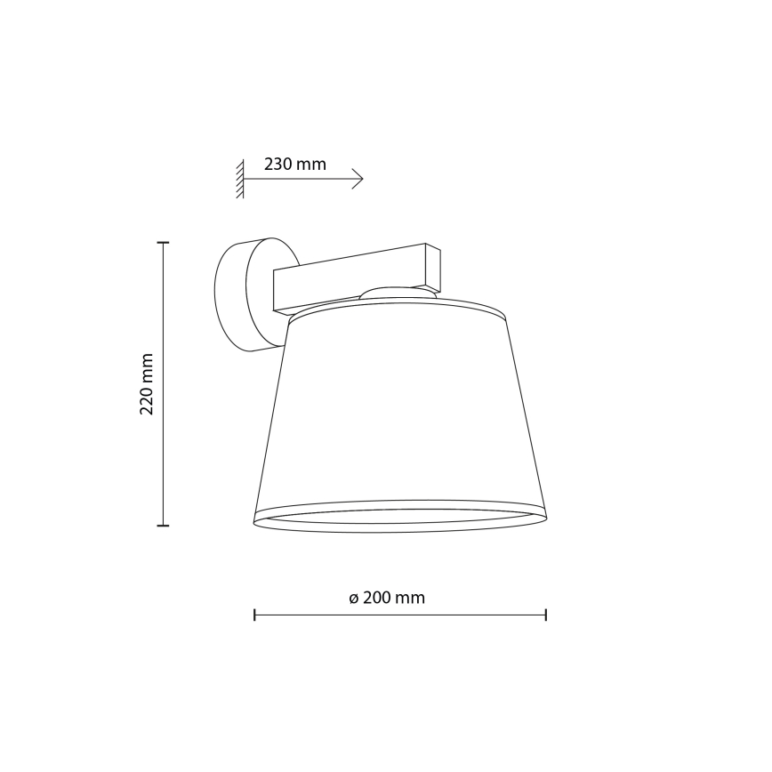 Brilagi - Vägglampa LATTE 1xE27/15W/230V furu/beige