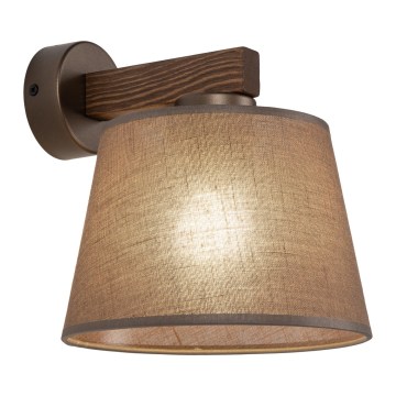 Brilagi - Vägglampa LATTE 1xE27/15W/230V furu/brun