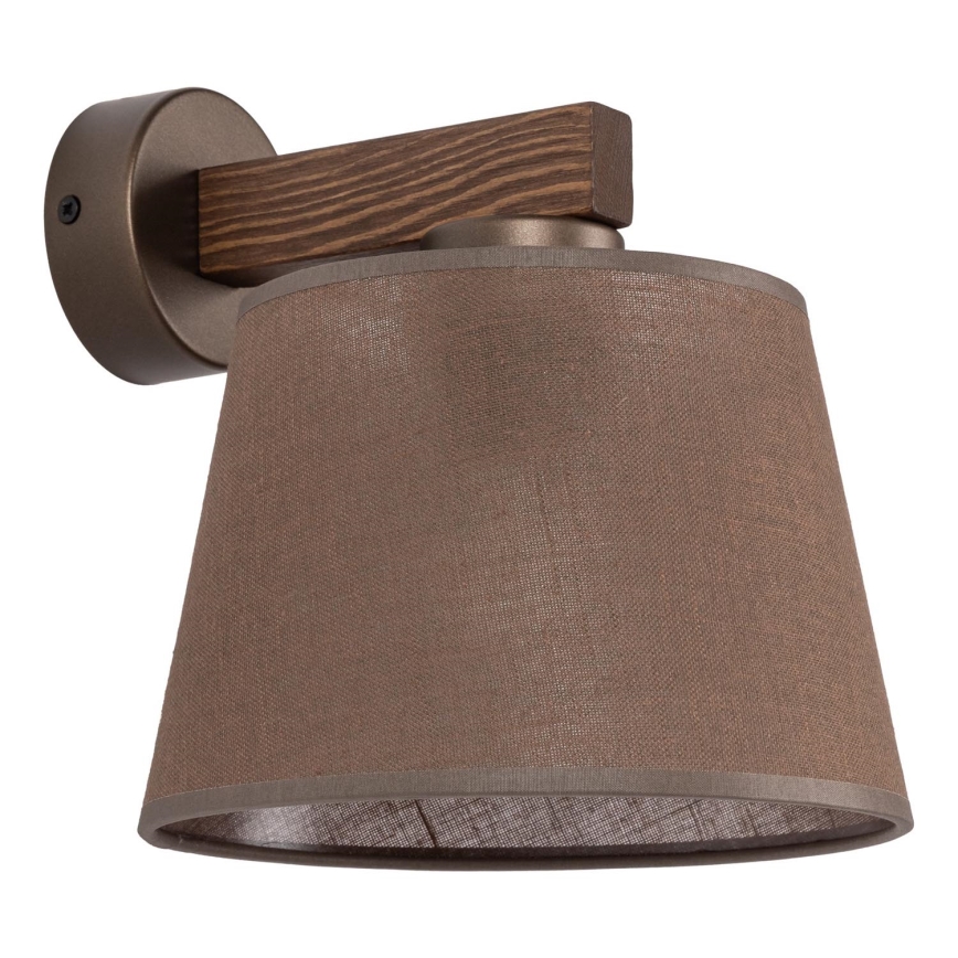 Brilagi - Vägglampa LATTE 1xE27/15W/230V furu/brun