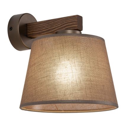 Brilagi - Vägglampa LATTE 1xE27/15W/230V furu/brun