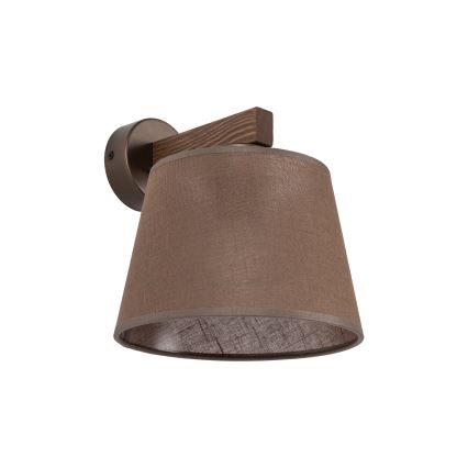 Brilagi - Vägglampa LATTE 1xE27/15W/230V furu/brun