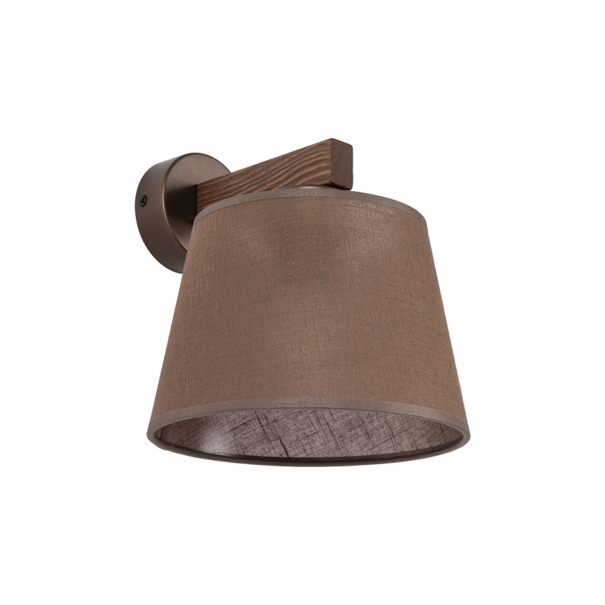 Brilagi - Vägglampa LATTE 1xE27/15W/230V furu/brun