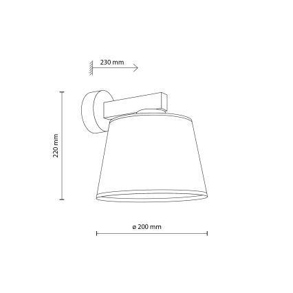 Brilagi - Vägglampa LATTE 1xE27/15W/230V furu/vit