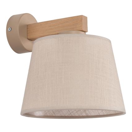 Brilagi - Vägglampa LATTE SABIA 1xE27/15W/230V furu/beige