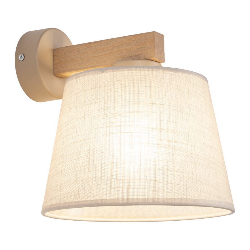 Brilagi - Vägglampa LATTE SABIA 1xE27/15W/230V furu/beige