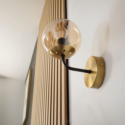 Brilagi - Vägglampa MALIVA 1xE14/15W/230V guldig