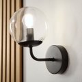 Brilagi - Vägglampa MALIVA 1xE14/15W/230V svart/klart glas