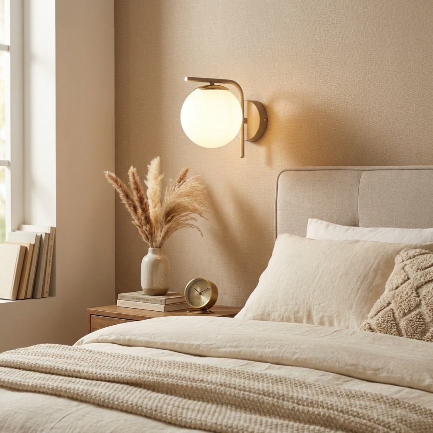 Brilagi - Vägglampa MILO ECRU 1xE27/60W/230V beige/guld