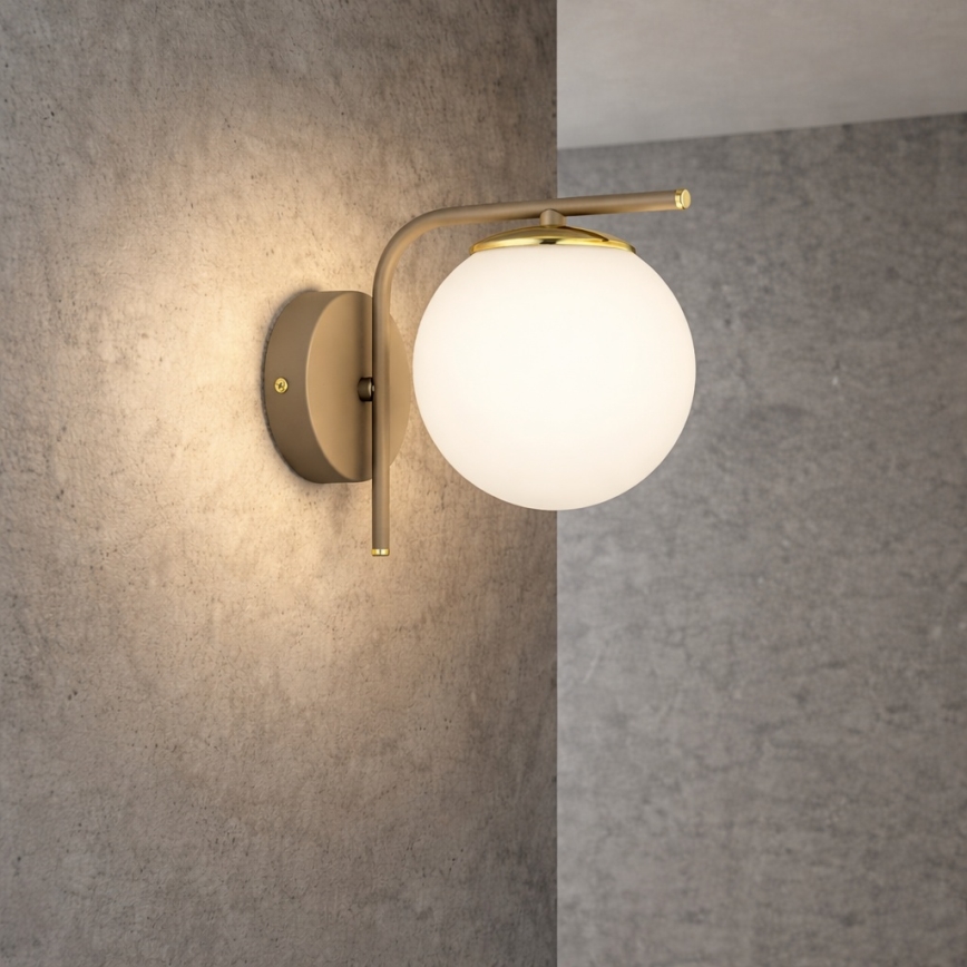 Brilagi - Vägglampa MILO ECRU 1xE27/60W/230V beige/guld