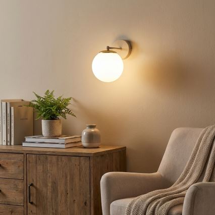 Brilagi - Vägglampa MILO ECRU 1xE27/60W/230V beige/guldig