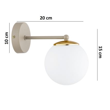 Brilagi - Vägglampa MILO ECRU 1xE27/60W/230V beige/guldig