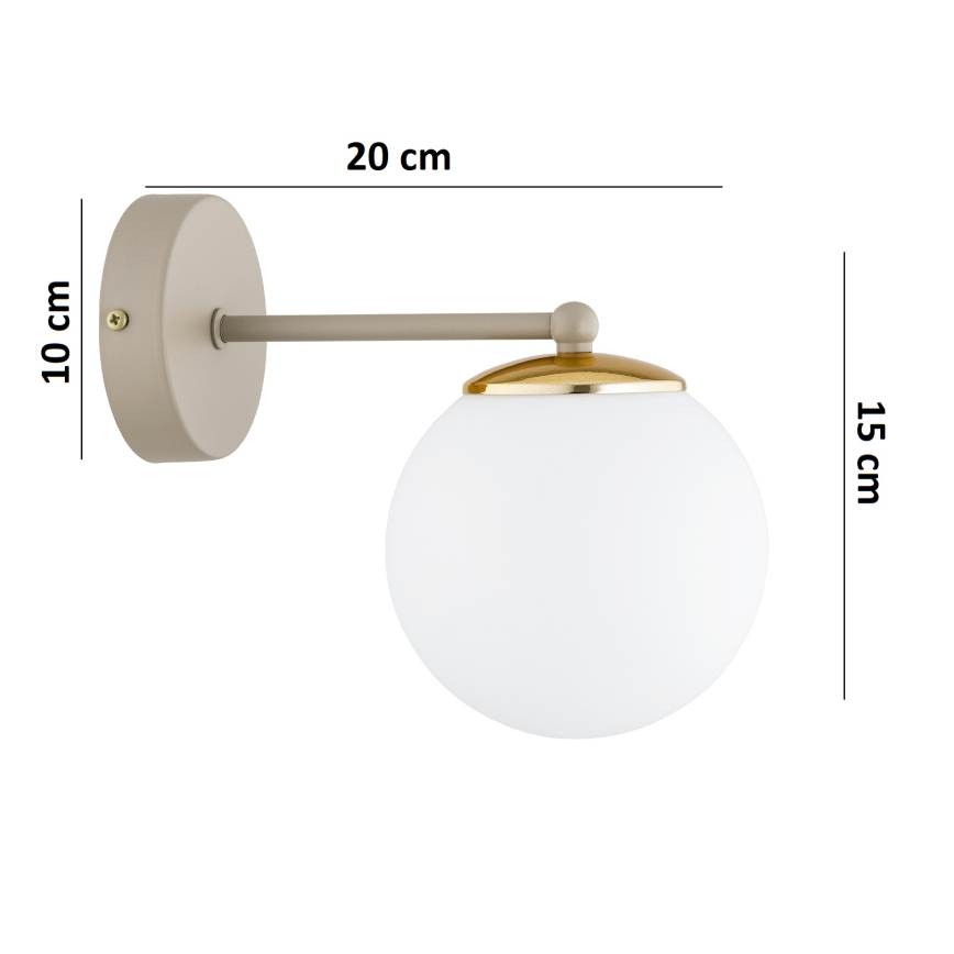 Brilagi - Vägglampa MILO ECRU 1xE27/60W/230V beige/guldig