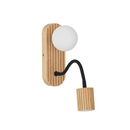 Brilagi - Vägglampa MODERN WOOD 1xG9/5W/230V + 1xGU10/8W gummiträ
