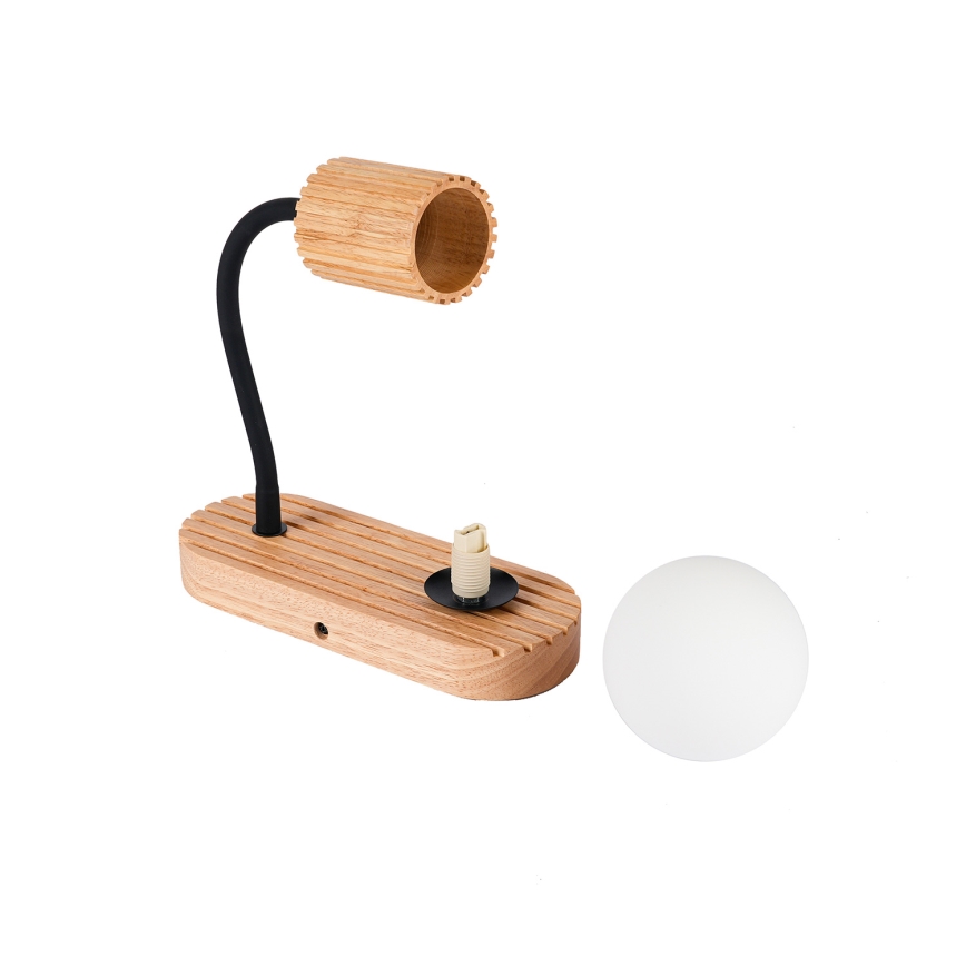 Brilagi - Vägglampa MODERN WOOD 1xG9/5W/230V + 1xGU10/8W gummiträ