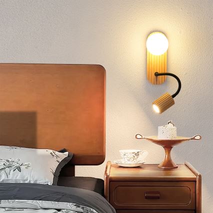 Brilagi - Vägglampa MODERN WOOD 1xG9/5W/230V + 1xGU10/8W i trä