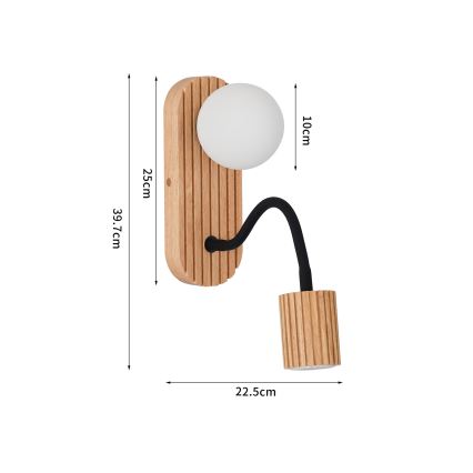 Brilagi - Vägglampa MODERN WOOD 1xG9/5W/230V + 1xGU10/8W i trä