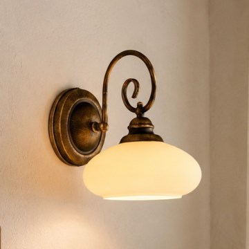 BRILAGI - Vägglampa MOLLERO 1xE27/15W/230V brons/patina