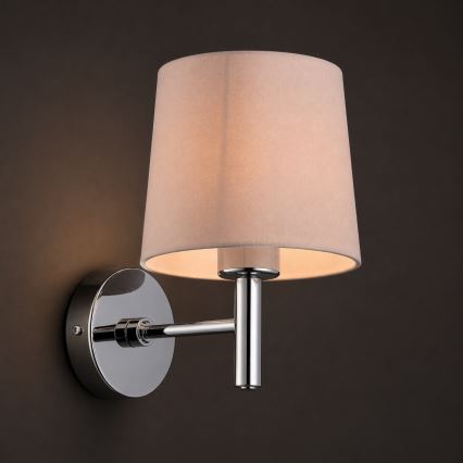 Brilagi - Vägglampa MONTE 1xE27/15W/230V beige/polerad krom