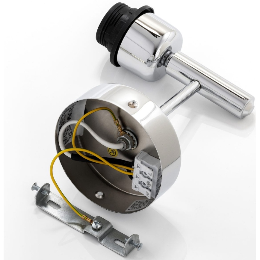 Brilagi - Vägglampa MONTE 1xE27/15W/230V beige/polerad krom