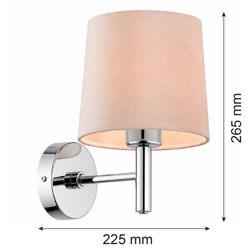 Brilagi - Vägglampa MONTE 1xE27/15W/230V beige/polerad krom