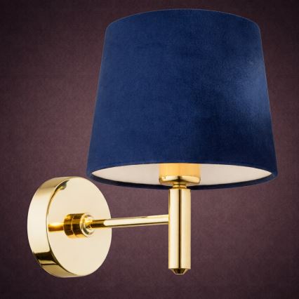 Brilagi - Vägglampa MONTE 1xE27/15W/230V blå/guld