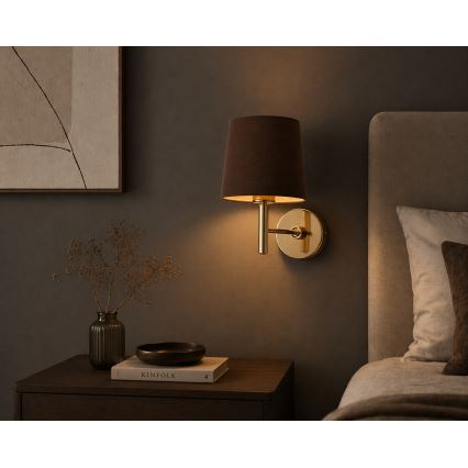 Brilagi - Vägglampa MONTE 1xE27/15W/230V brun/guld