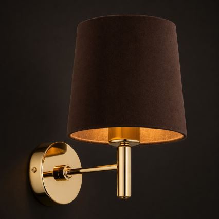 Brilagi - Vägglampa MONTE 1xE27/15W/230V brun/guld