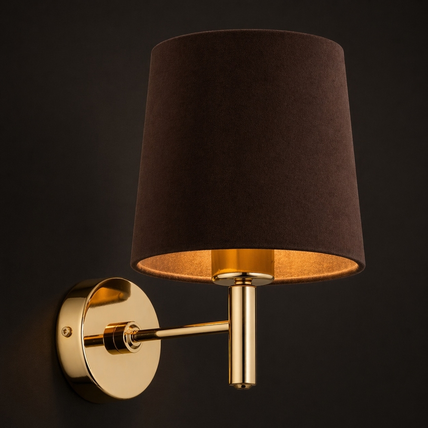 Brilagi - Vägglampa MONTE 1xE27/15W/230V brun/guld