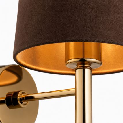 Brilagi - Vägglampa MONTE 1xE27/15W/230V brun/guld
