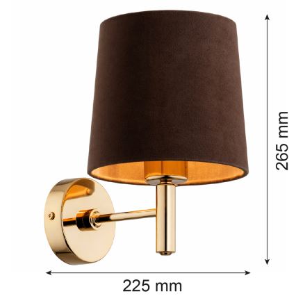 Brilagi - Vägglampa MONTE 1xE27/15W/230V brun/guld