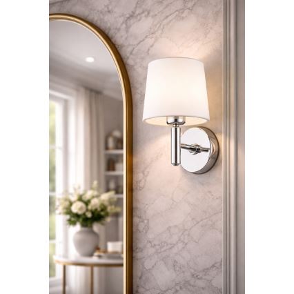 Brilagi - Vägglampa MONTE 1xE27/15W/230V krämvit/blank krom