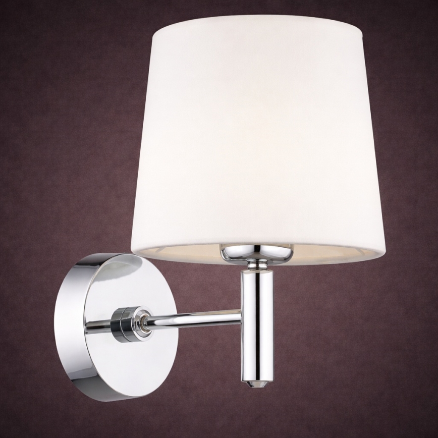 Brilagi - Vägglampa MONTE 1xE27/15W/230V krämvit/blank krom