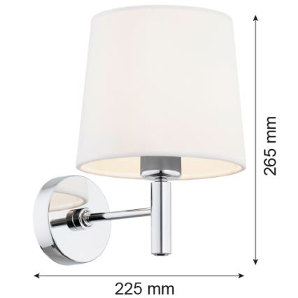 Brilagi - Vägglampa MONTE 1xE27/15W/230V krämvit/blank krom