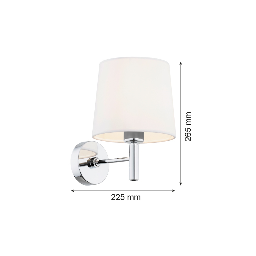 Brilagi - Vägglampa MONTE 1xE27/15W/230V krämvit/blank krom
