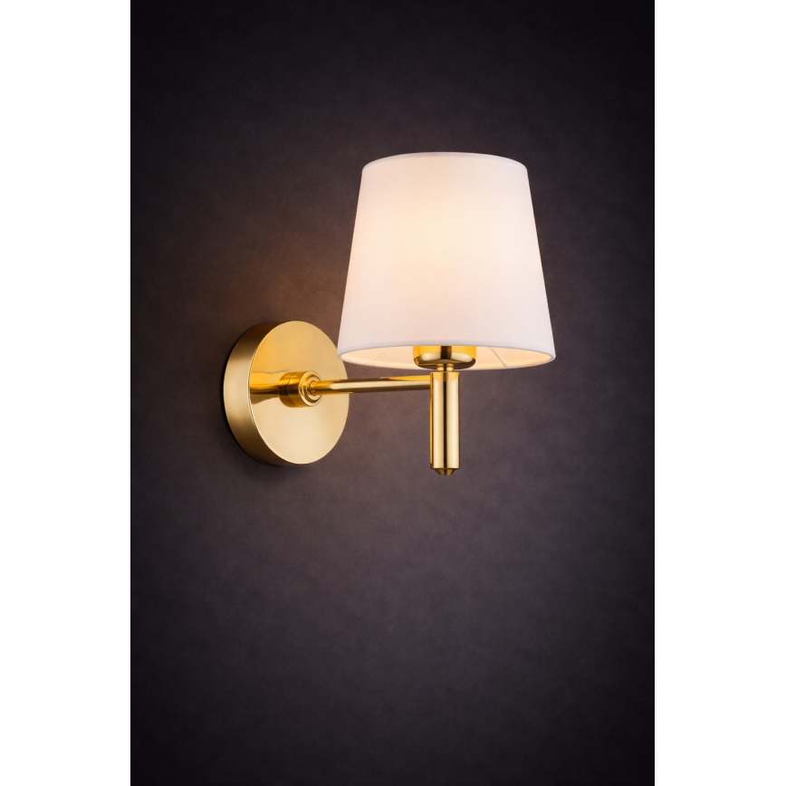 Brilagi - Vägglampa MONTE 1xE27/15W/230V krämvit/guld