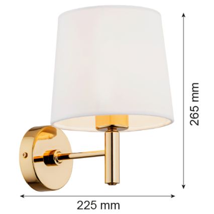 Brilagi - Vägglampa MONTE 1xE27/15W/230V krämvit/guld