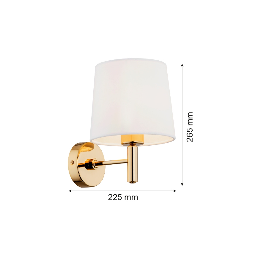 Brilagi - Vägglampa MONTE 1xE27/15W/230V krämvit/guld
