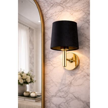 Brilagi - Vägglampa MONTE 1xE27/15W/230V svart/guld