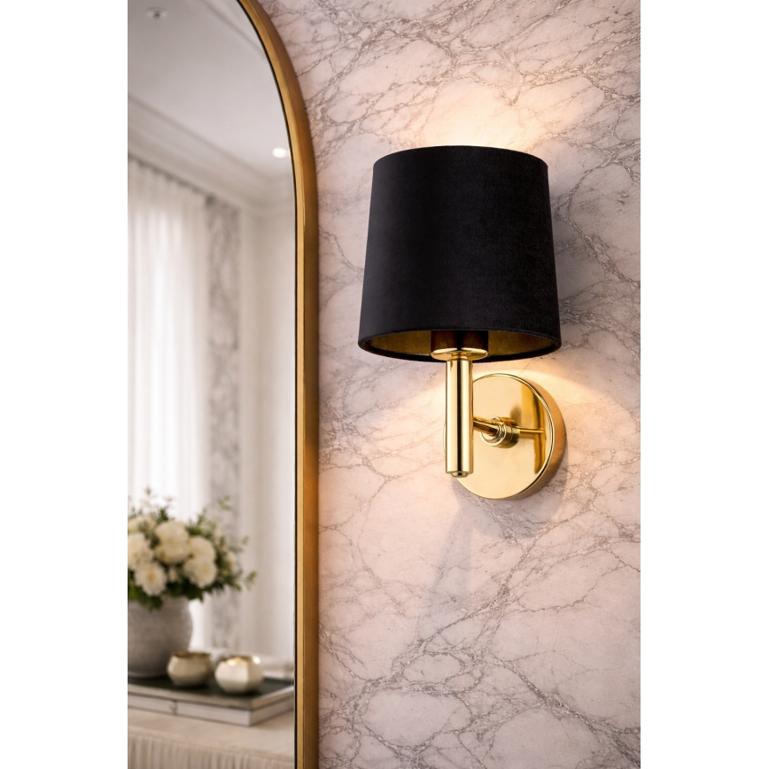 Brilagi - Vägglampa MONTE 1xE27/15W/230V svart/guld