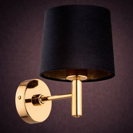 Brilagi - Vägglampa MONTE 1xE27/15W/230V svart/guld