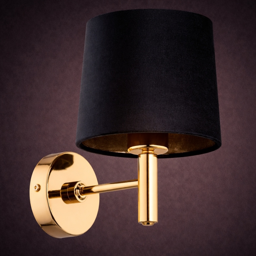 Brilagi - Vägglampa MONTE 1xE27/15W/230V svart/guld